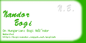 nandor bogi business card